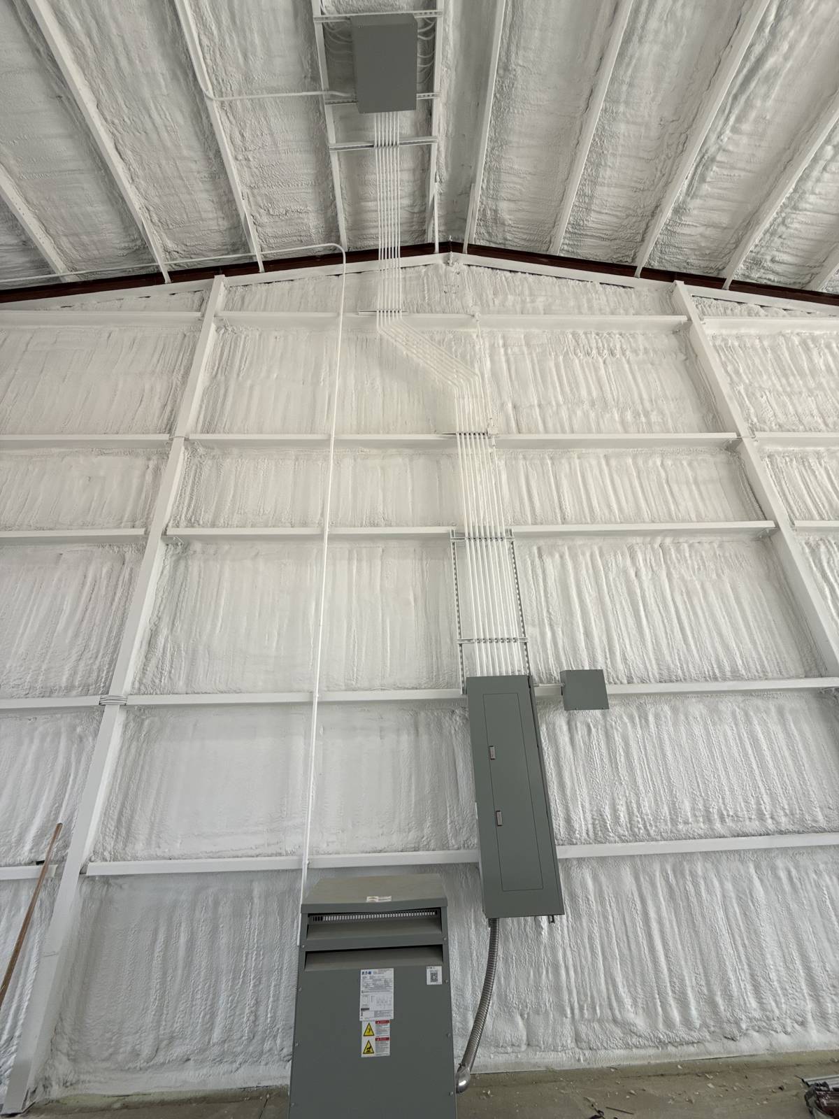 Shop panel, transformer, and conduit